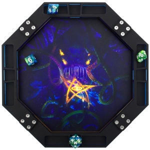 Octagon Dice Tray – Printed Cthulhu | Elder Sign | Lord of the Deep | Lovecraft