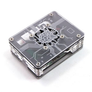 C4Labs Zebra Virtue Case with Fan for Raspberry Pi 4B, 3B, 3, 2 and B Color Options Black Mist