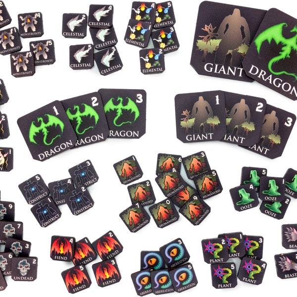 D&D Monster Tokens | 78 Tokens | Full Color | 1/8” Wood | TTRPGs, RPGs, Pathfinder, DnD