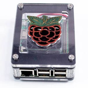 C4Labs Zebra Inlay Fan Case for Raspberry Pi 4B, 3B+ 3, Pi 2 - Black Ice