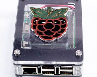 C4Labs Zebra Inlay Fan Case for Raspberry Pi 4B, 3B+ 3, Pi 2 - Black Ice