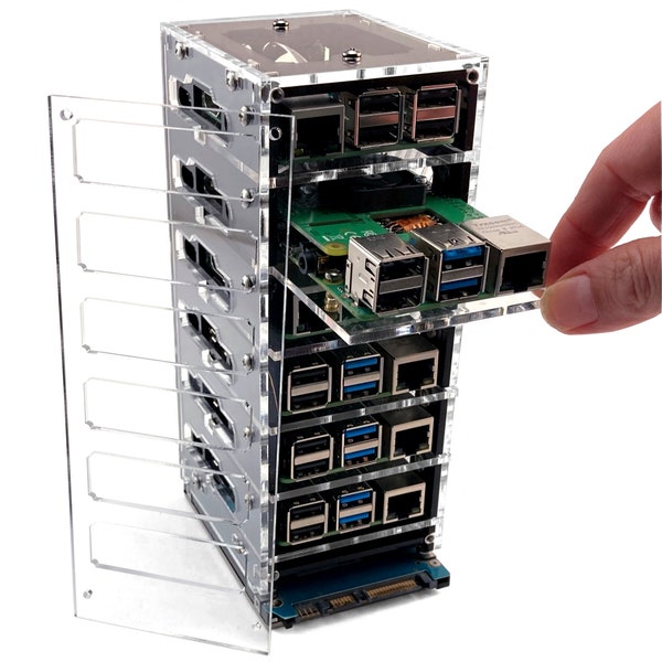 C4Labs Bramble 4 or 6 Stack Cluster Case with fans for Raspberry Pi 4B, 3B+, 3B & 2.5" SSD Hard Drive