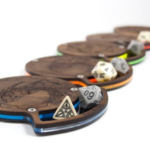 The Original Solid Walnut Top Dice Coasters in 4 styles and 5 Colors image 1