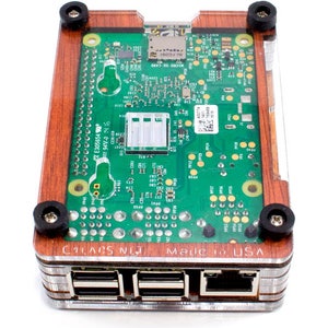 C4Labs Zebra Raspberry Inlay with Fan Case for Raspberry Pi 4B, 3B 3, Pi 2 Wood image 5