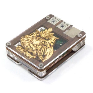 Zebra Archimedes with Heatsinks- for Raspberry Pi 3B+,  3, Pi 2 and B+ (Solid Top)