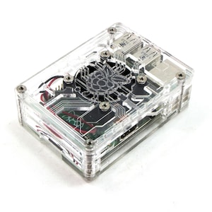 C4Labs Zebra Virtue Case with Fan for Raspberry Pi 4B, 3B, 3, 2 and B Color Options Crystal