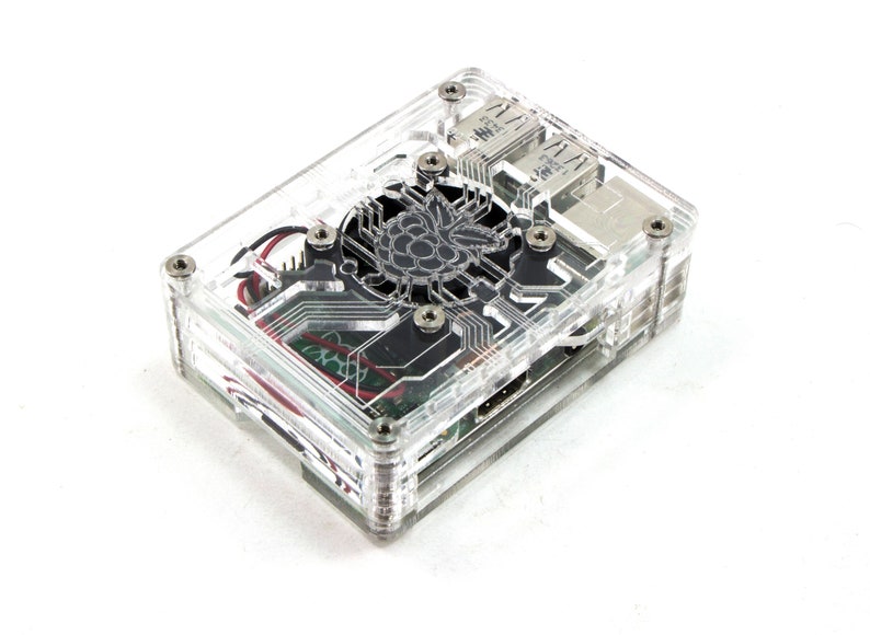 C4Labs Zebra Virtue Case with Fan for Raspberry Pi 4B, 3B, 3, 2 and B Color Options Crystal