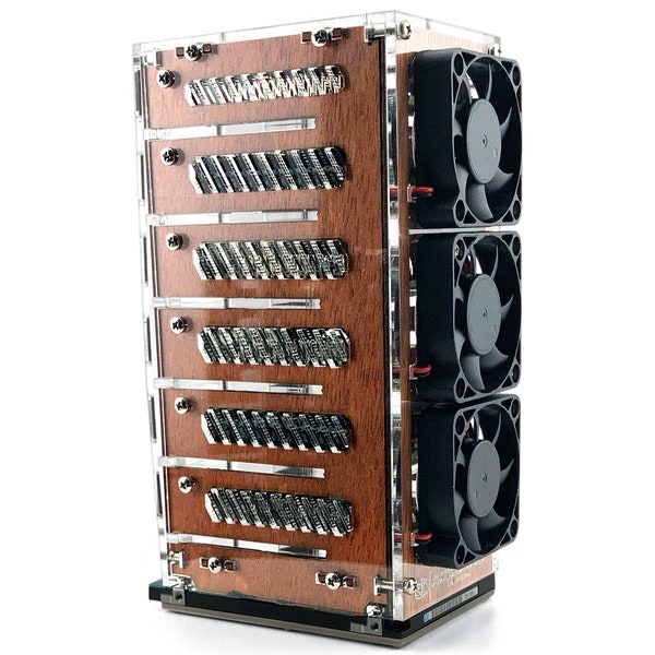 C4Labs Bramble 4 or 6 Stack Cluster Case with fans for Raspberry Pi5, 4B, 3B+, 3B & 2.5" SSD Hard Drive