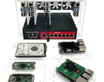 C4Labs 8 Slot Cluster Cloudlet : Stackable Cluster For Raspberry Pi5, 4B and other Single Board Computers
