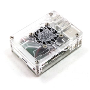 C4Labs Zebra Virtue Case with Fan for Raspberry Pi 4B, 3B, 3, 2 and B Color Options Crystal Mist