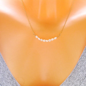 White Pearl Necklace, Rice Pearl Necklace, Pearl Necklace Wedding, Pearl Necklace for Women, Gold Filled Necklace, Bar Necklace, Bridesmaid