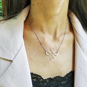 Sideways Initial Necklace, Large Initial Necklace Sideways, Sterling Silver Necklace, Monogram Necklace, Grandma Gift, Personalized Gift,