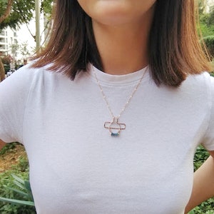 Geometric Ring Holder Necklace, Rectangle Necklace for Women, Ring Holder Necklace for Surgeons, Wedding Ring Holder Necklace, Nurse Gift,