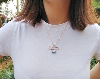 Geometric Ring Holder Necklace, Rectangle Necklace for Women, Ring Holder Necklace for Surgeons, Wedding Ring Holder Necklace, Nurse Gift,