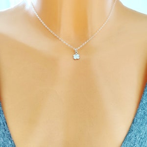 Collar de trébol de cuatro hojas de plata esterlina, amuleto de la buena suerte