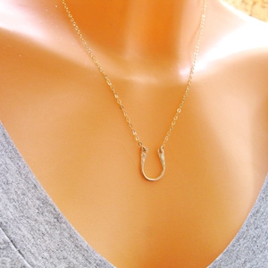Gold Horseshoe Necklace, Luck Necklace, Gold Filled Necklace, Minimalist Necklace, Mother Gift, Bridesmaid Gift, Best Friend,