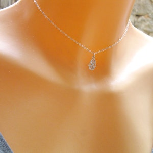 Silver choker necklace , Hamsa necklace, Hamsa choker, Sterling silver necklace, Kabbalah necklace, Hand of Fatima necklace, Hand necklace