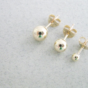 Gold Stud Earrings, Gold Filled Earrings, Set of 3 Earrings, Dot Earrings, Gold Ball Earrings, Small Gold Stud Earrings, Simple Earrings,