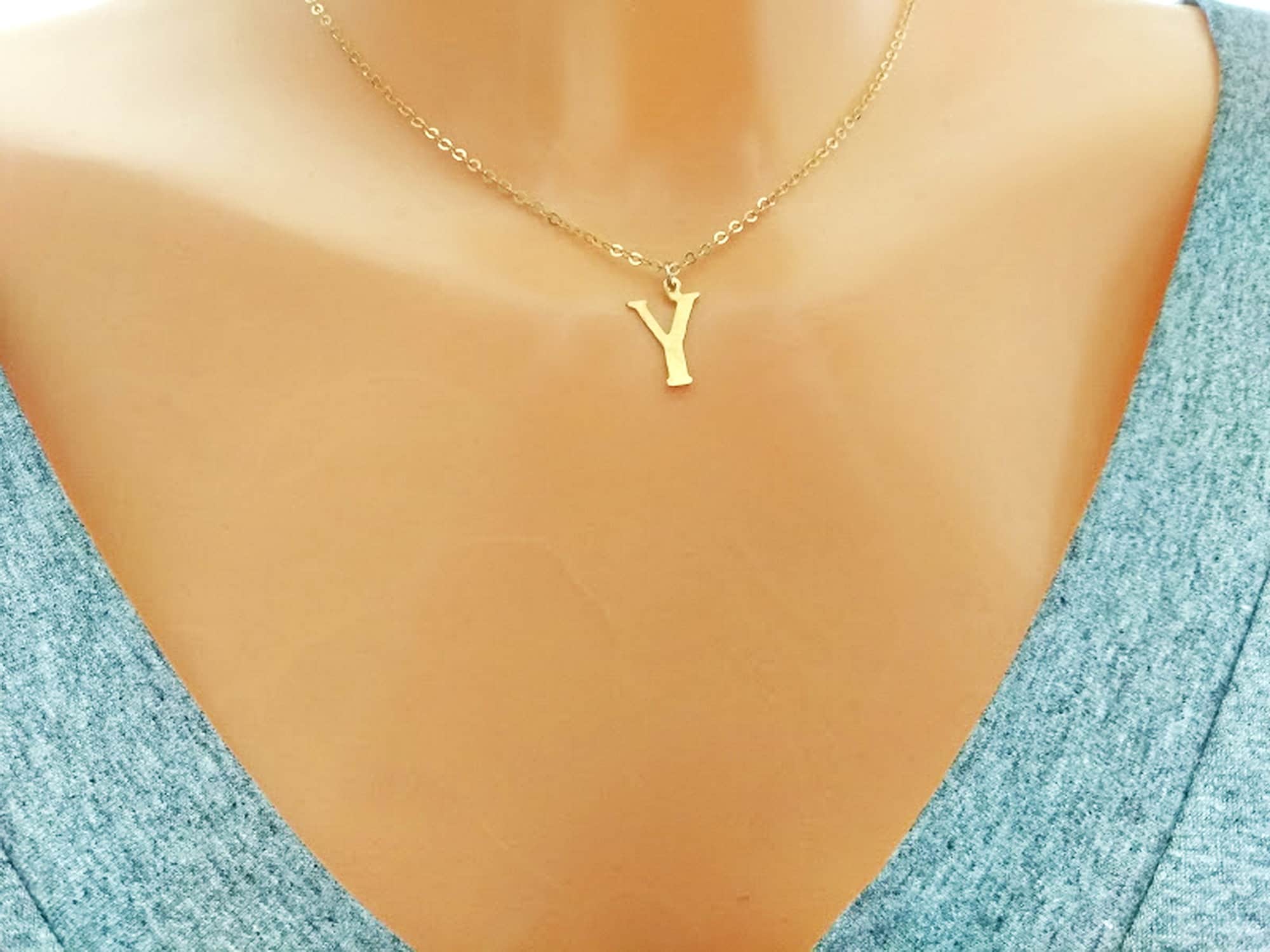 Gold Filled Initial Necklace Custom Initial Necklace Etsy