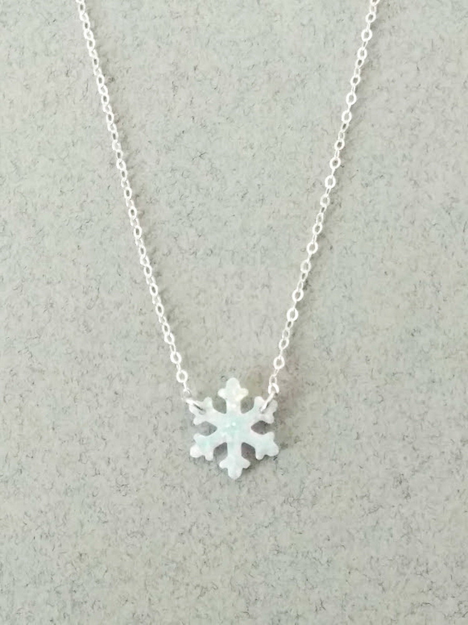 Snowflake Necklace Snowflake Jewelry Opal Jewelry for Woman | Etsy