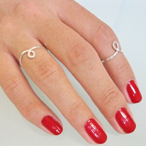 Finger ring, Silver midi ring, Sterling stacking rings, Silver ring set, Stacking Rings, Adjustable rings, knuckle ring,