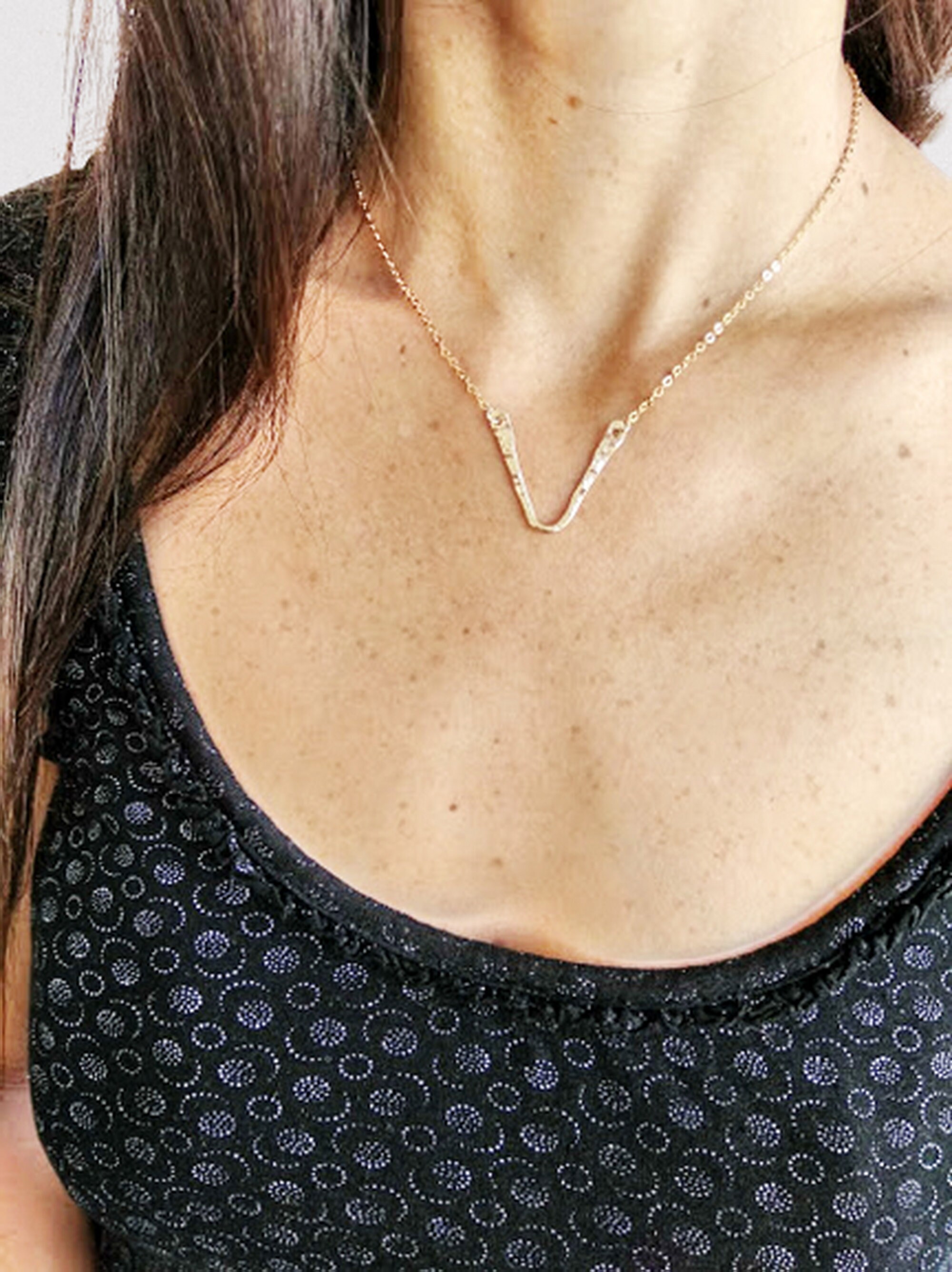 V Necklace Gold V Necklace Wedding Chevron Necklace Etsy UK