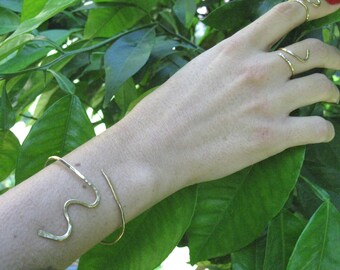 Gold Snake Bracelet, Snake Bracelet, Unique Bracelet, Snake Bangle, Adjustable Bracelet, Gold Filled Bracelet, Hammered Bracelet,