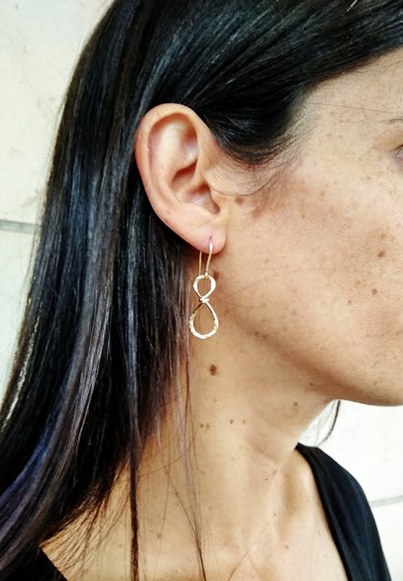 Solid 14k gold pretty dainty dangle earrings 3.10 grams | eBay