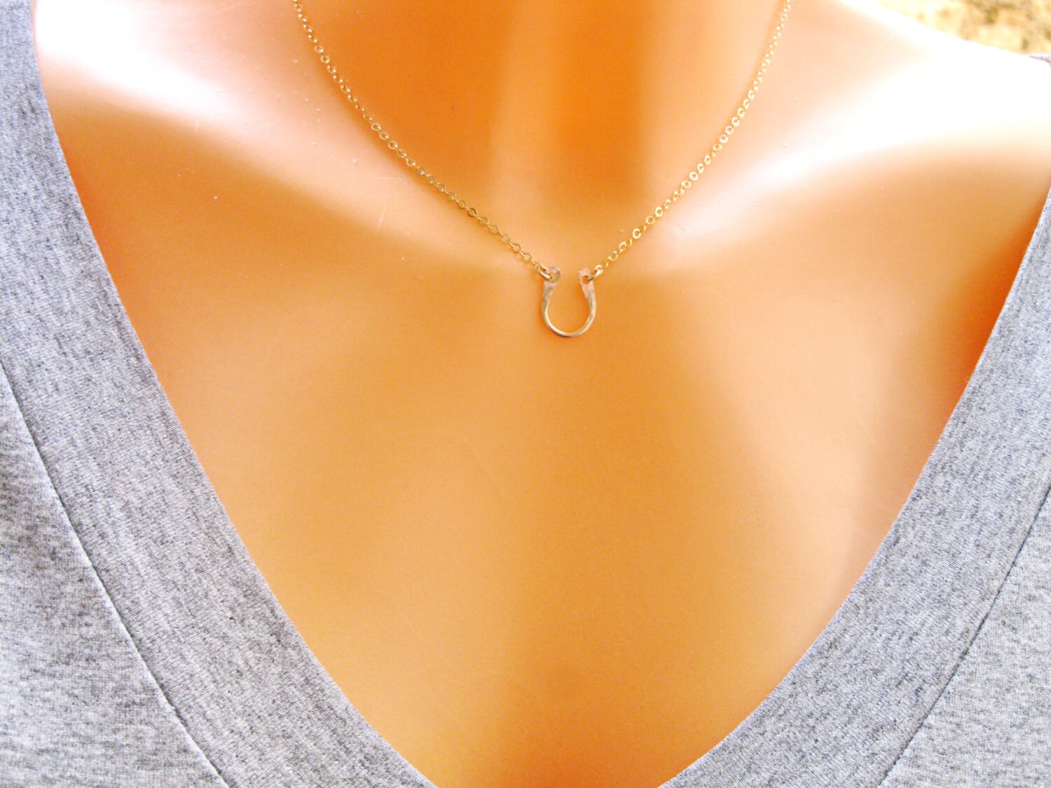 Gold Girls Necklace Horseshoe Necklace Luck Necklace Gold Etsy