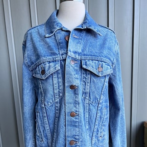 Vintage Acid Wash Denim Jacket / by Steel / Made in USA / 80&#39;s Denim / Mens S/M Women&#39;s Unisex Fit