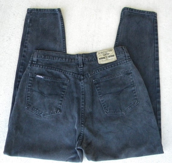 Size 31 Vintage Jordache High Waisted Black Jeans… - image 3