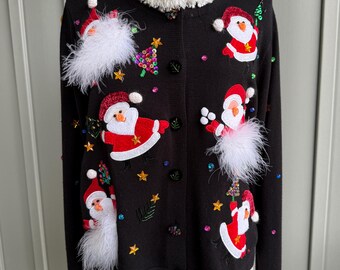 Vintage Berek Christmas Cardigan Sweater - Size M - NWT - Etsy