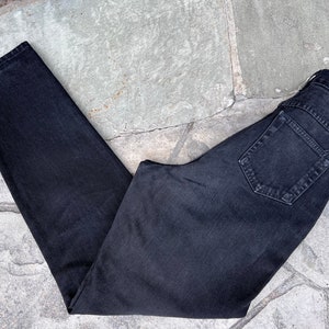 Size 30 Vintage High Waisted Black Jeans / by New York Jeans / Made in Canada / Tall /  Long Length / Tapered Leg / Size 30 in Waist