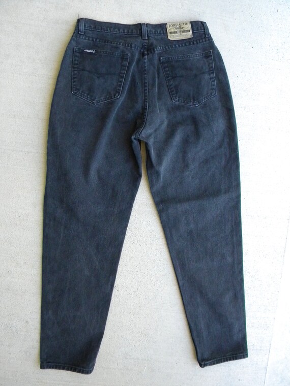 Size 31 Vintage Jordache High Waisted Black Jeans… - image 5