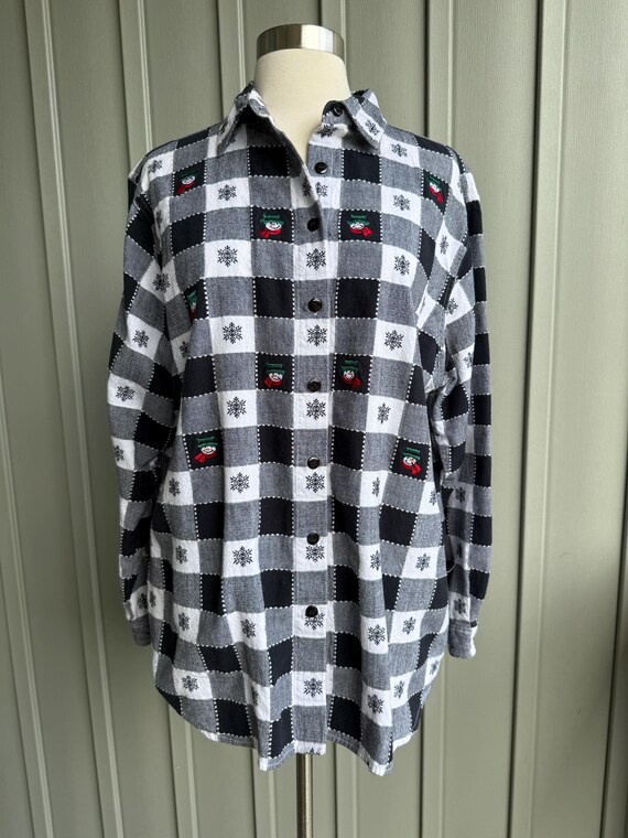 christmas plaid dress shirt Holiday Plaid Victoria Drama Sleeve Shirt - Red/Black