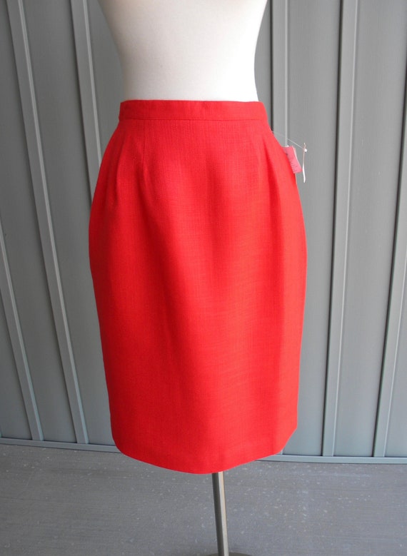 Susan Bristol Vintage Red Linen Skirt / New Old St