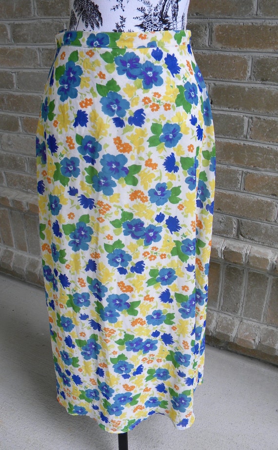 Vintage Limited America Pansy Print Long Maxi Flo… - image 2
