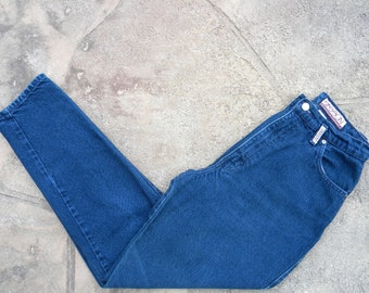 Size 30 Vintage High Waist Dark Wash Denim Jeans / by Sasson / High Waist 80's Sasson Jeans / Mom Jeans / 30 inch Waist