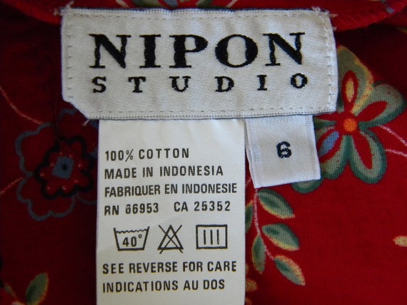 Vintage Red Floral Maxi Skirt / by Nipon Studio /… - image 5