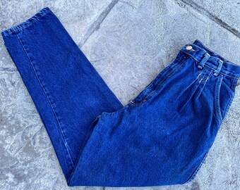 Size 26 Vintage Jeans / by Congo Traders / Made in USA / Super High Waist / Tapered Denim / Waist 26.5 inches