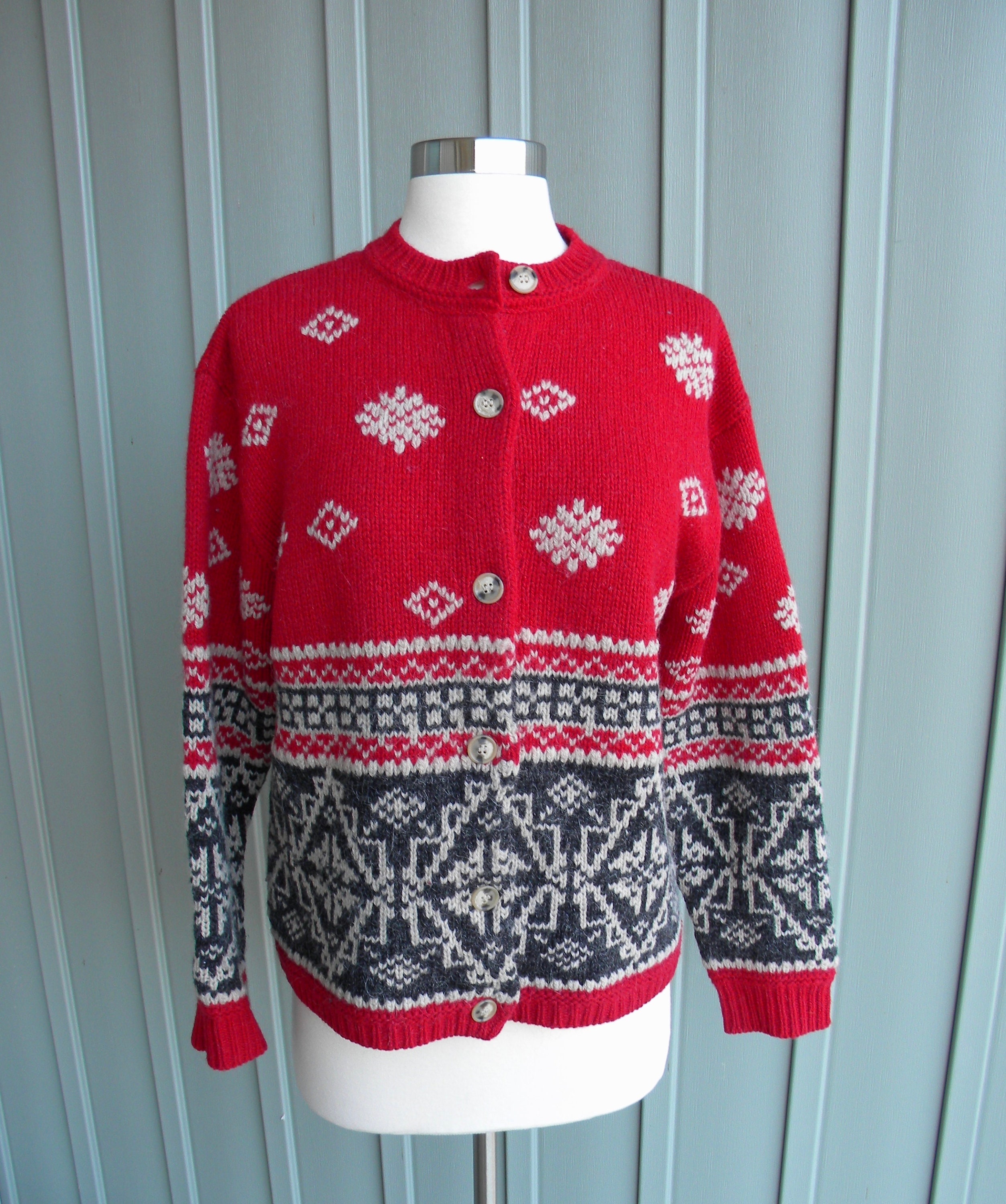 Vintage Red Wool \u0026 Alpaca Cardigan / by 