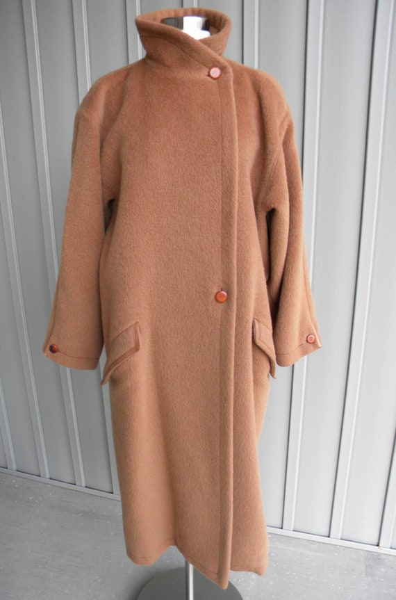 Vintage Camel Wool Overcoat / Full Length Camel Wo