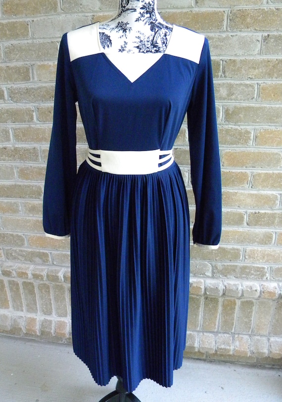 Vintage Toni Todd Navy Dress - image 1
