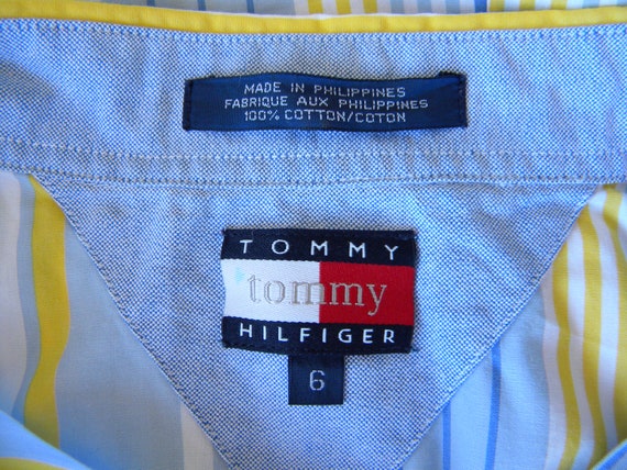 90's Vintage Sleeveless Striped Shirt / by Tommy … - image 7