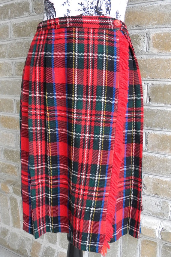 Red tartan kilt skirt Clearance