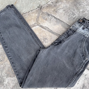 Size 24 Vintage High Waist Gray Denim Jeans / by Bonjour / Two Tone Washed Gray Jeans / 24 inch Waist