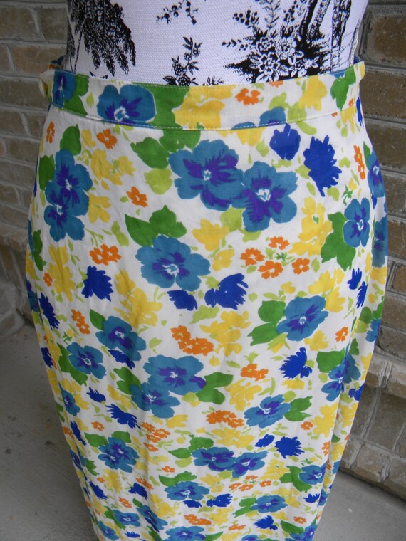 Vintage Limited America Pansy Print Long Maxi Flo… - image 3