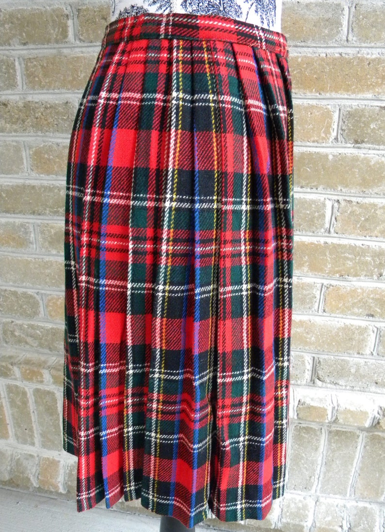 Vintage Wrap Around Kilt Style Red Tartan Plaid Skirt / Kilt - Etsy