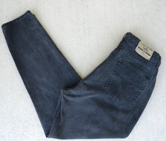 Size 31 Vintage Jordache High Waisted Black Jeans… - image 1