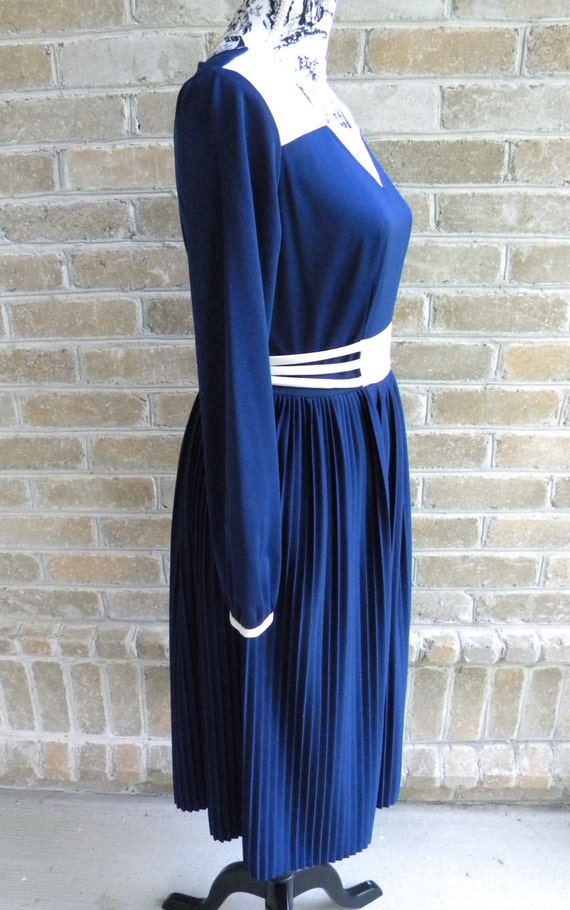 Vintage Toni Todd Navy Dress - image 3